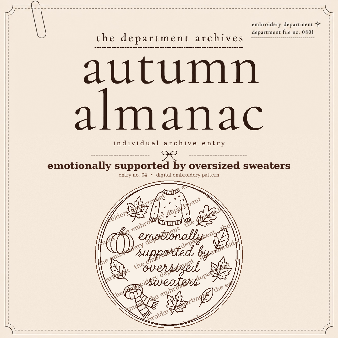 emotionally supported by oversized sweaters — protected autumn almanac archive entry preview